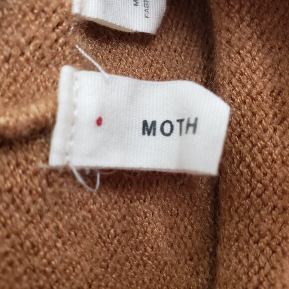 Moth Anthropologie Saskia Mock Neck Long Tunic Sweater XS Relaxed Fit  Brown - Picture 8 of 10